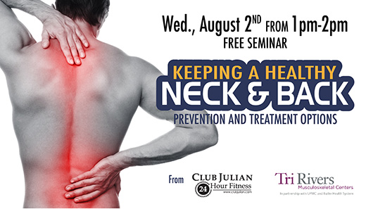 Treat and Prevent Neck and Back Pain Seminar